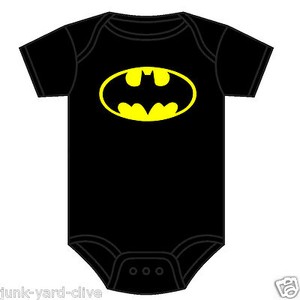 Batman Baby Grow Baby Vest Dc Comics Superhero Dark Knight 0 18 Months New Black Ebay