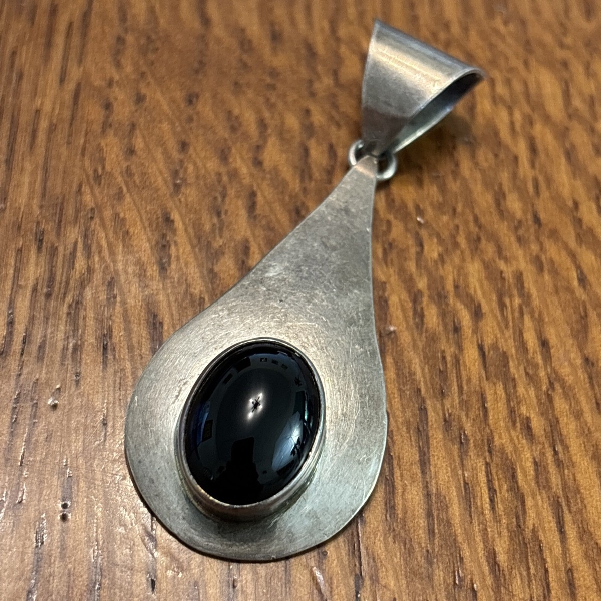Vintage Alex Sanchez Pendant Sterling Silver Onyx Gorgeous Design