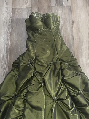 Flirt by Maggie Sottero Olive Green Quinceanera or Prom Dress Size 6 | eBay