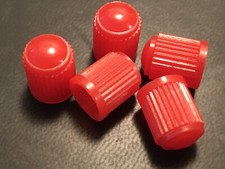 Red Tire Valve Stem Caps Universal. Plastic   2 Sets