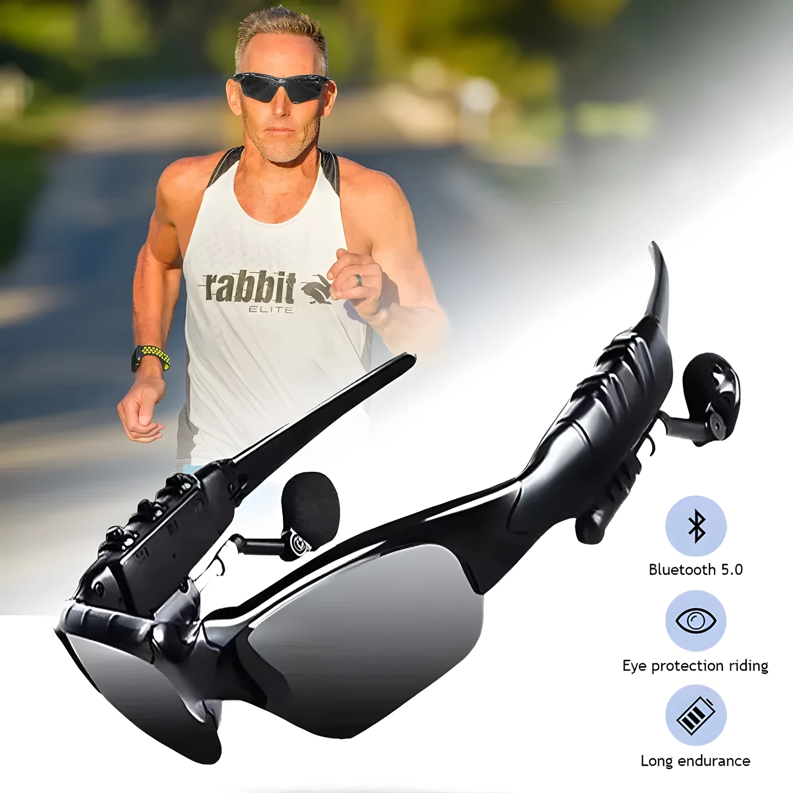 Smart Bluetooth Audio Call Glasses Outdoor Sports Running Cycling Sunglasses - Picture 1 of 13