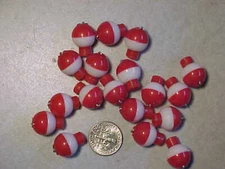 18 new ROUND RED WHITE 1/2" spring Fishing BOBBERS ICE tip up line markers tiny