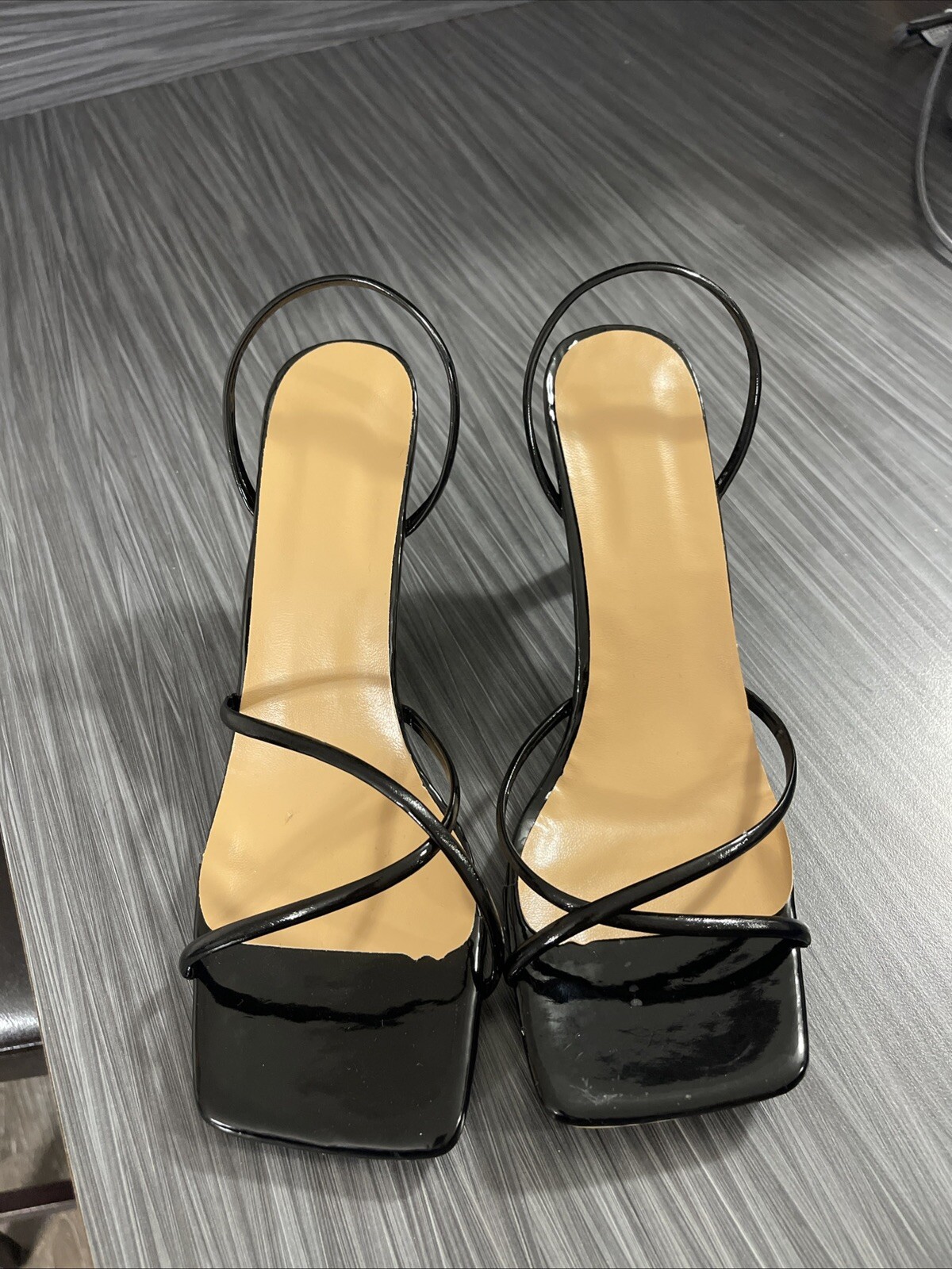 APL Sandalo donna 8 5 M Galvin tacco cinturino nero tacco a blocco punta quadrata S 149