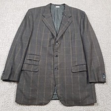 Brioni Sport Coat Mens 48L Brown Plaid Wool 3-Button Suit Jacket Made in Italy
