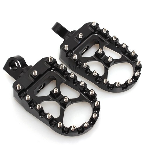 MX Style Wide Fat Foot Pegs Footrests For Harley Dyna Sportster Fatboy Bobber US - Picture 4 of 11