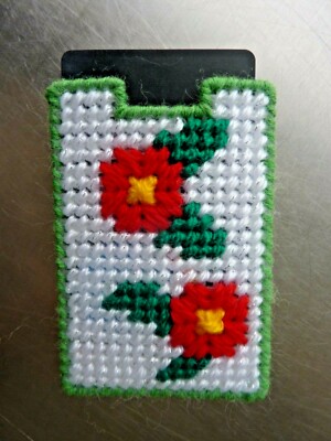 Geschenkkarten- oder Gutscheinhalter, handgefertigt aus Kunststoff Leinwand, Blumen [2]