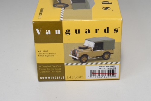 A67 1:43 VANGUARDS VA11107 LAND ROVER SERIES I SUFFOLK REGIMENT MIB VERY RARE! - Picture 13 of 13