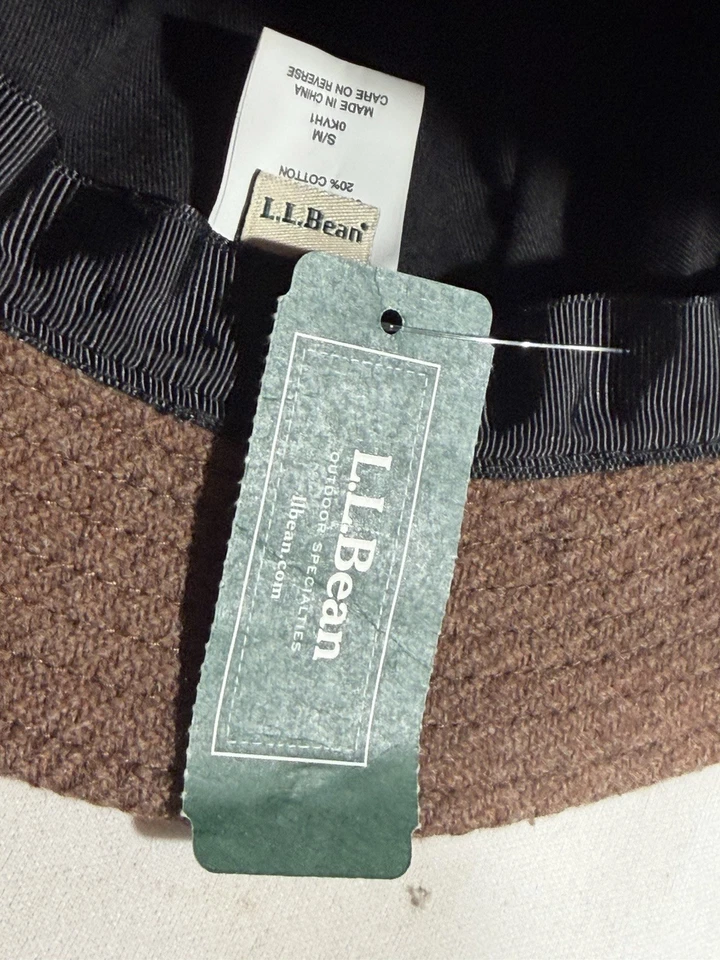 Новый LL Bean ирландская шерсть ведро шляпа мужской S/M коричневый ягненка шерсти поли подкладка упаковываемый - Изображение 4 из 4