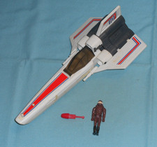 vintage Battlestar Galactica COLONIAL VIPER WITH MISSILE + PILOT free ship