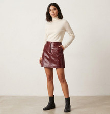 Bebe Skirt Cordovan Leather Short Western Vintage 90s Y2K Sz 13 14 L Whimsygoth