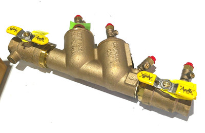 3/4'' Back Flow Preventer Apollo 40-104-T2 Double Check Ball Valves Test cocks
