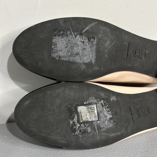 Tory Burch Leder Ballerinas Größe 10 Kappe Zehe schwarz neutral Kombi - Bild 8 von 8