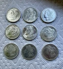 Lot of 9 U.S. MORGAN Silver $1 Dolllars: EF To AU.