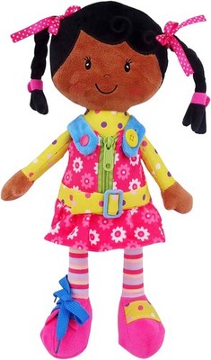 Snuggle Stuffs Sugar Snap Plüschpuppe zum Anziehen lernen 14 Zoll groß, Aaliyah 
