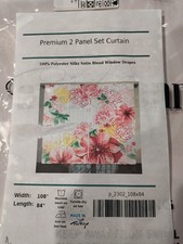 Polyester Grommet Floral Light Filtering Curtain Panels Set 2 Multicolor 108x84