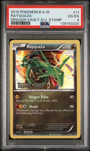2012 POKEMON B&W DRAGON VAULT DRAGON VAULT STAMP #11 RAYQUAZA PSA 4