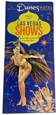 Vintage 1970 Dunes Hotel Show Schedule Brochure Las Vegas NV Elvis Dean Martin