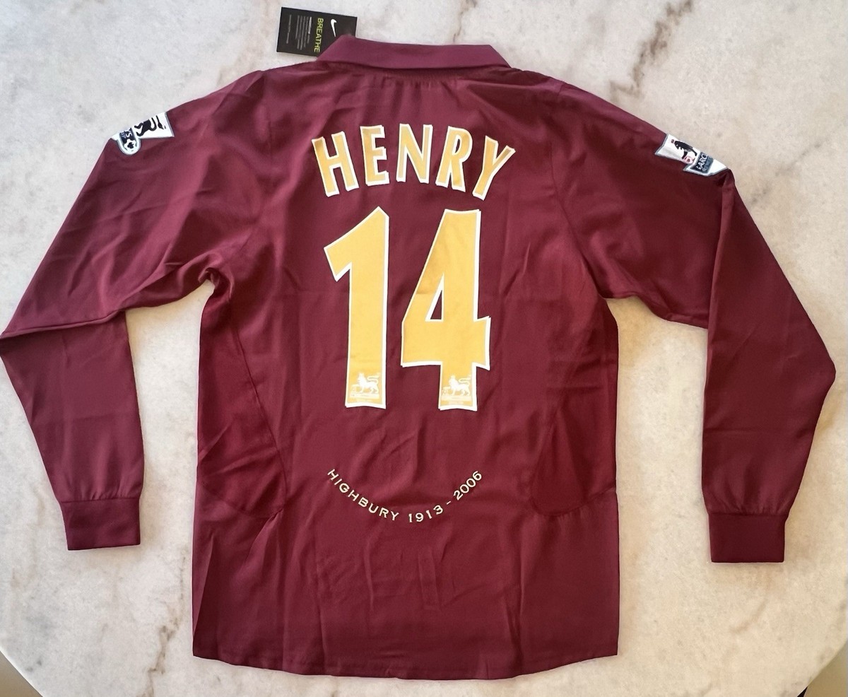 Arsenal FC 2005-06 Home Kit Thierry Henry 14 Long Sleeve Size L | eBay