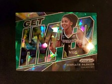 2022 Panini WNBA Prizm Candace Parker Get Hyped Green Cracked Ice #4