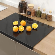 Large Black Acrylic Cutting Board Non Slip Chopping Board Kitchen Prep 39x30cm