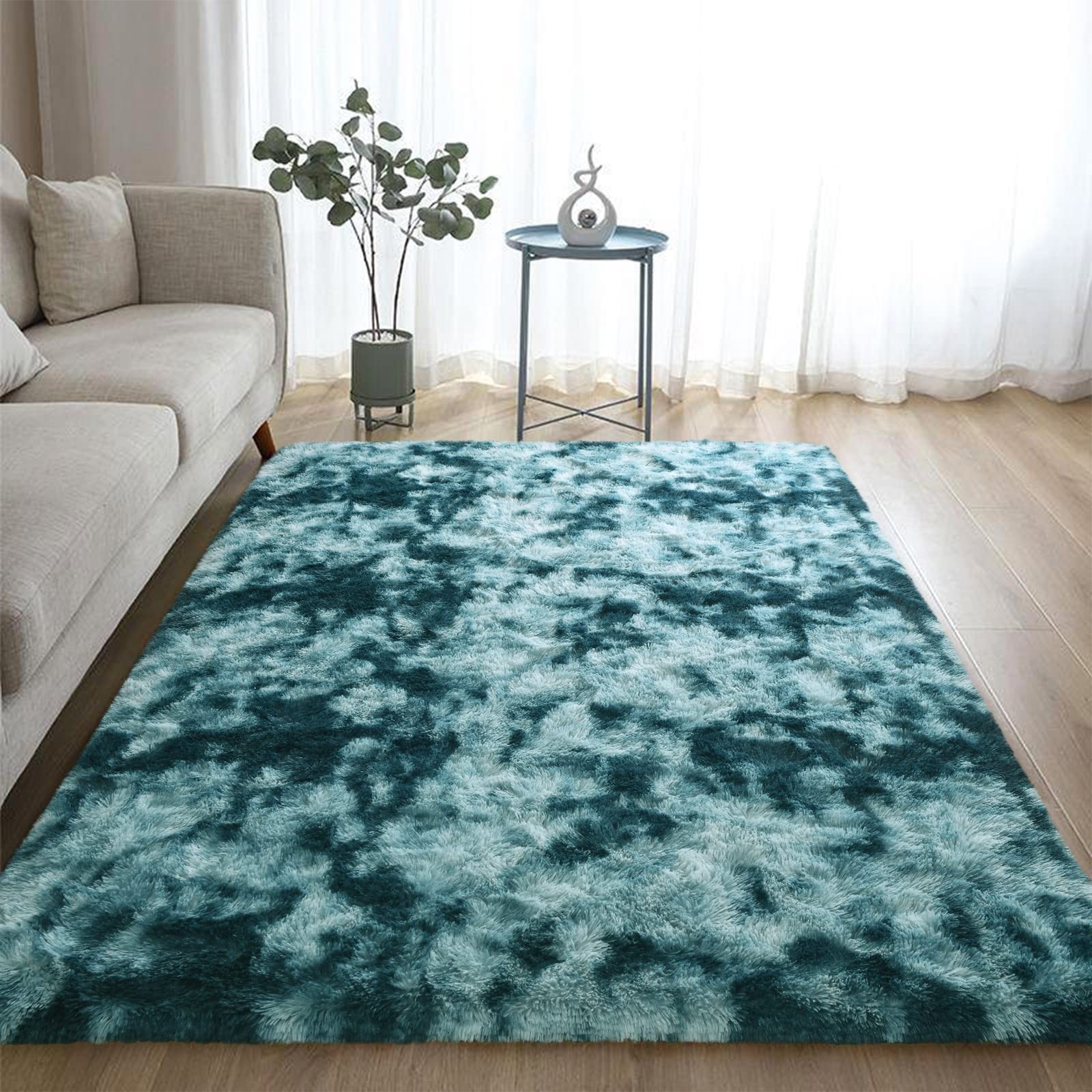 DweIke Super Soft Shaggy Rugs Fluffy Carpets, Tie-Dye for Living Room Bedroom