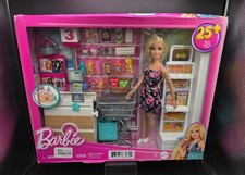 Barbie Playset Negozio di Alimentari con Bambola e 25+ Accessori Include Carrello