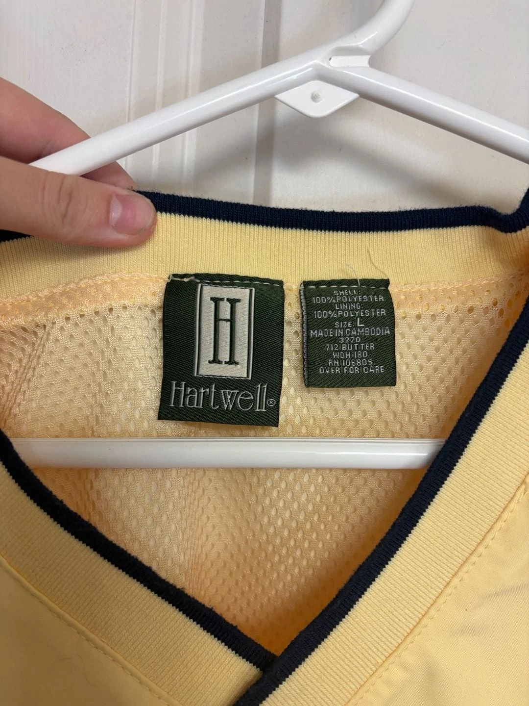 Hartwell USTA Southern Pullover Windbreaker Jacket Yellow L image 3