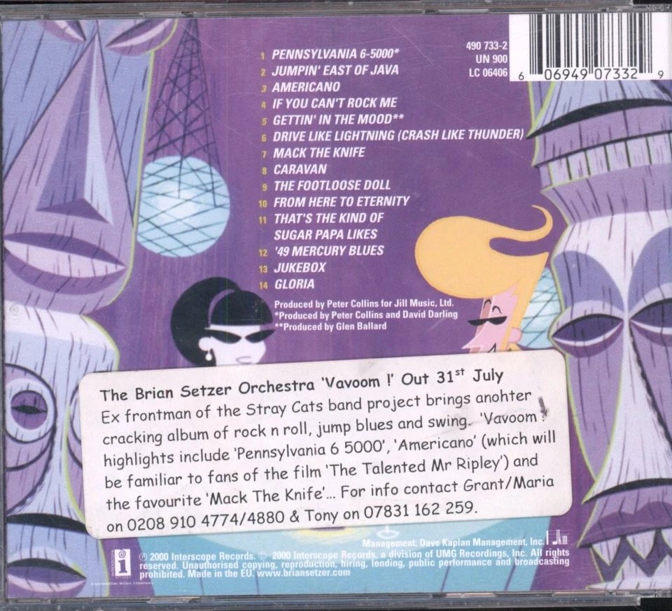 Brian Setzer Orchestra Vavoom! CD Europe Interscope 2000 CD. Germany Universal M - Bild 2 von 2
