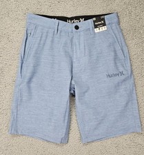 Hurley Heather Blue Hybrid Walkshorts Men s 30 4-Way Stretch Water Repellent NWT