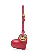MICHAEL KORS CHARMS NOVELTY HEART CHARM RED LEATHER NEW IN BOX WITH TAGS