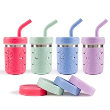 Pandaloo  Smoothie Cups for Kids Stainless Steel Toddler Tumbler with Straw,...