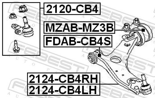 Für FEBEST 2120-CB4 BALL JOINT FRONT LOWER ARM