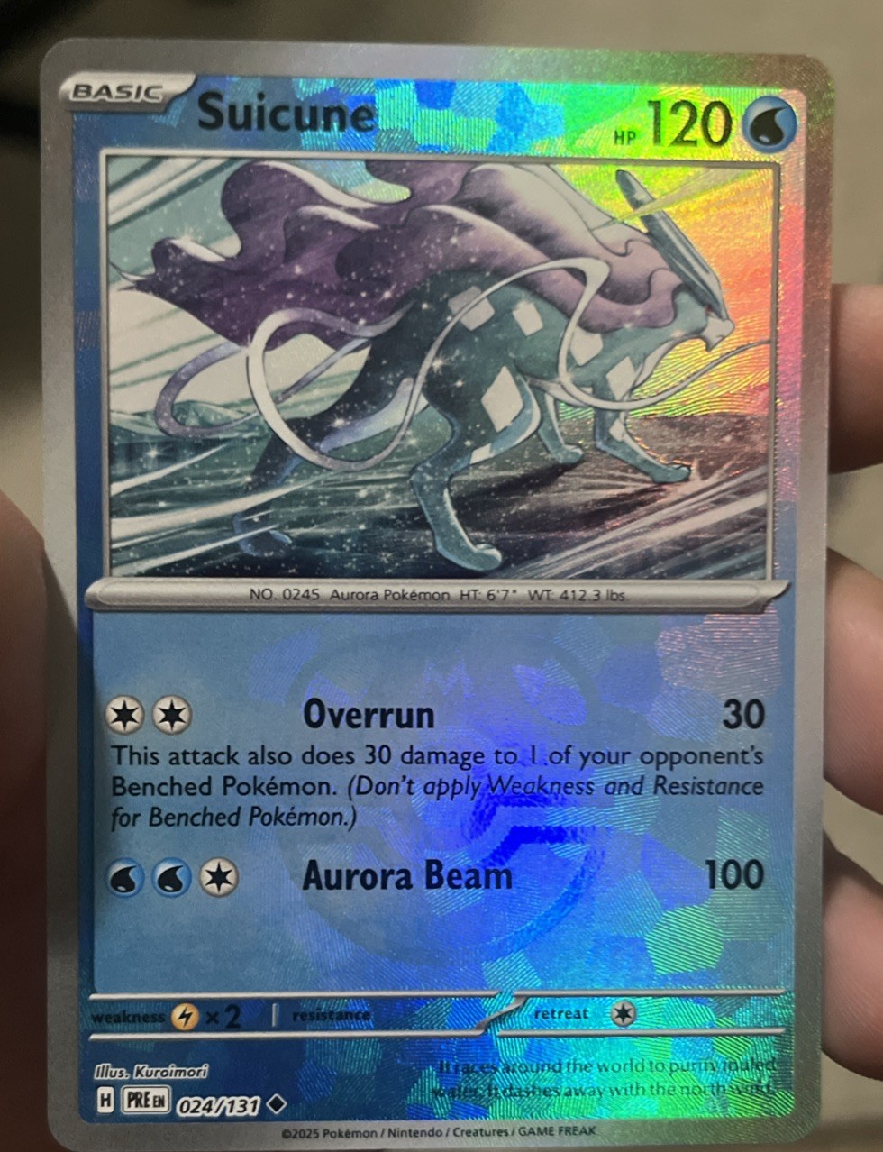 Suicune 024/131 -  Prismatic Evolutions Master Ball Pattern Holo Pokemon TCG NM!
