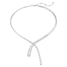 NEW Swarovski Matrix Y Necklace Mixed Cuts White w/Rhodium-Plate
