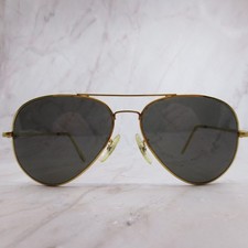 Randolph Engineering Aviator Sunglasses Gold 23K GP 61 15 140 USA Mens Grey Lens