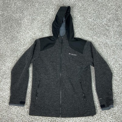 Columbia Jacket Mens Medium Gray Hooded Omni-Heat Omni-Wind Block Full Zip Top