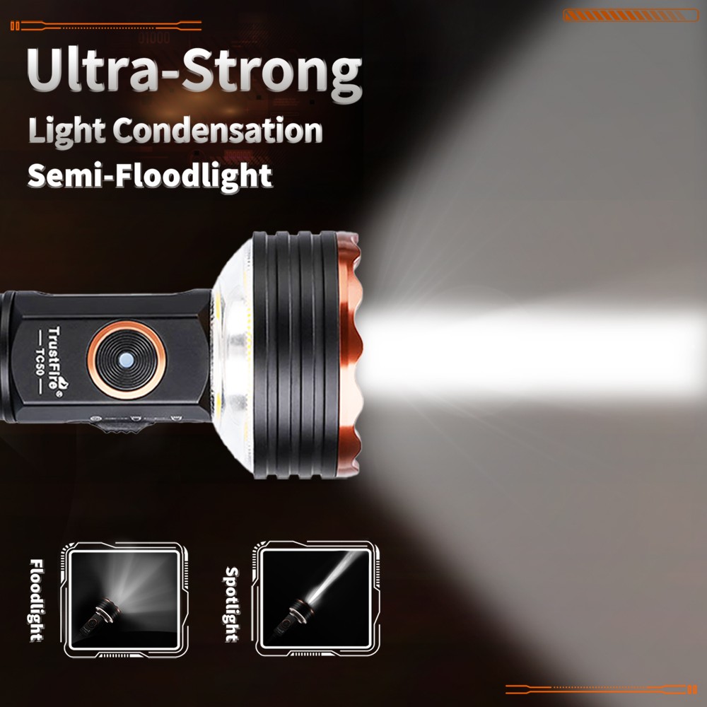 5100 Lumen Flashlight With Multi Colors TrustFire TC50 Super Bright ...