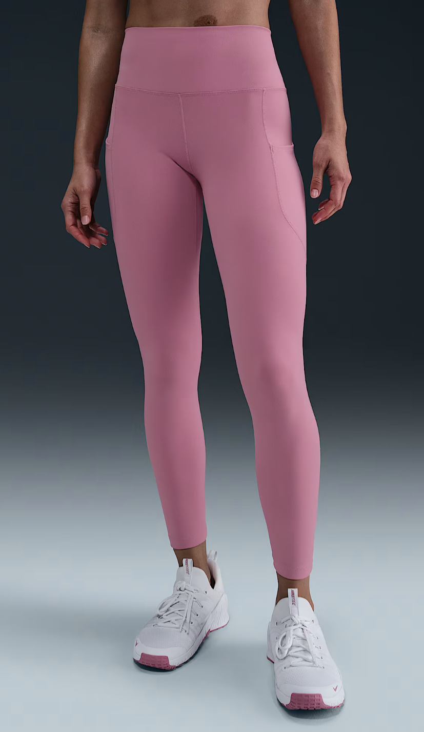 Nike One Womens Pink High-Waisted 7/8 Pocket Leggings Sizes S-XL FN3241-004
