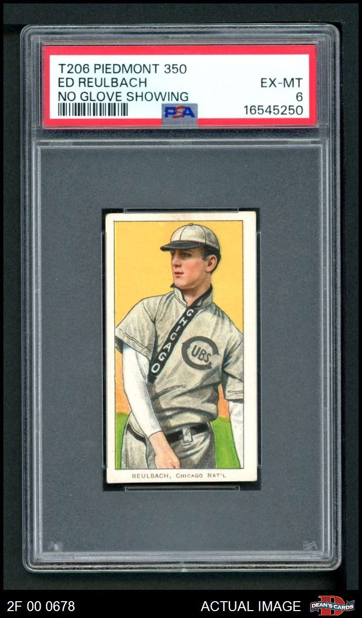 1909 T206 Ed Reulbach No Glove Showing Cubs COMMON VARIATION PSA 6 - EX/MT