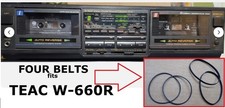 FOUR BELTS FITS TEAC DUAL CASSETTE PLAYER W-660R 4-BELTS NEW 