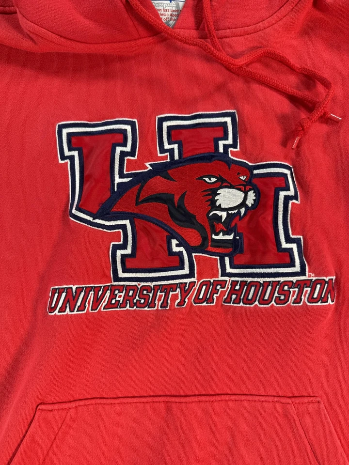 University of Houston Cougars Hoodie Sweatshirt Mens Large Red Champion NCAA - Image 3 of 4