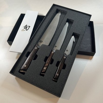 Shun Cuttlery Kanso Stainless Steel Starter 3 Piece Japanese Chef Knife Set NIB!