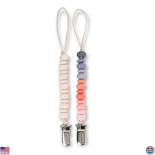 Bella Tunno Soft Silicone Pacifier Clip Set Lightweight, Non-Toxic, BPA-Free