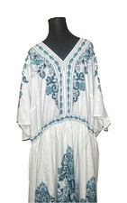 NWT Women's Bandana Print Ruffle Sleeve V Neck Pocket Knee Dress-Emerald-Size 6x