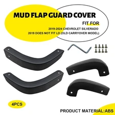 Front Rear Splash Mud Flap Guard Delete Cover FOR 2019-24 Chevy Silverado 1500