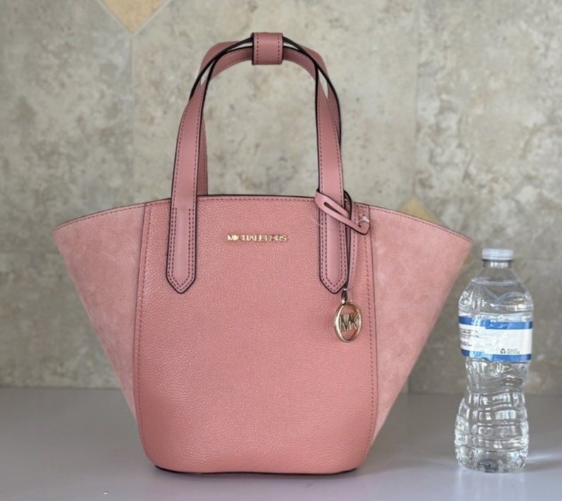 Michael Kors Portia Small Bucket Leather Bag + Wallet Sunset Rose