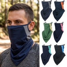 Neck Gaiter Face Mask with Ear Loops Balaclava Scarf UV Sun Protection Bandanas