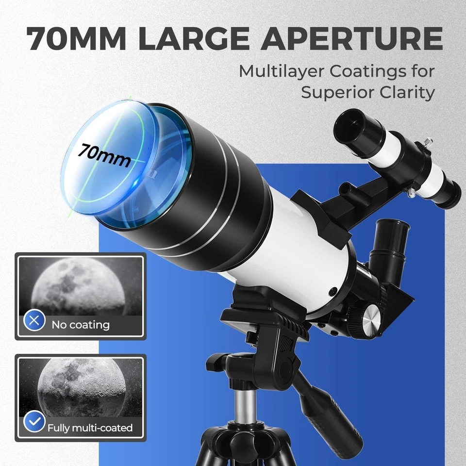 ESAKO 70mm Telescope for Kids & Adults, Beginner Scope with Tripod & Phone Adapt - Image 2 of 4