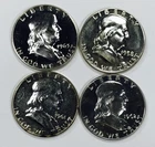 *LOT OF 4 MIXED DATE PROOF FRANKLIN SILVER HALVES* NR #G4015
