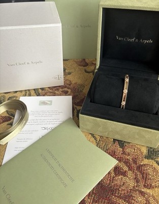 Van Cleef & Arpels Diamond Perlee Sweet Clovers Bracelet 18K Rose